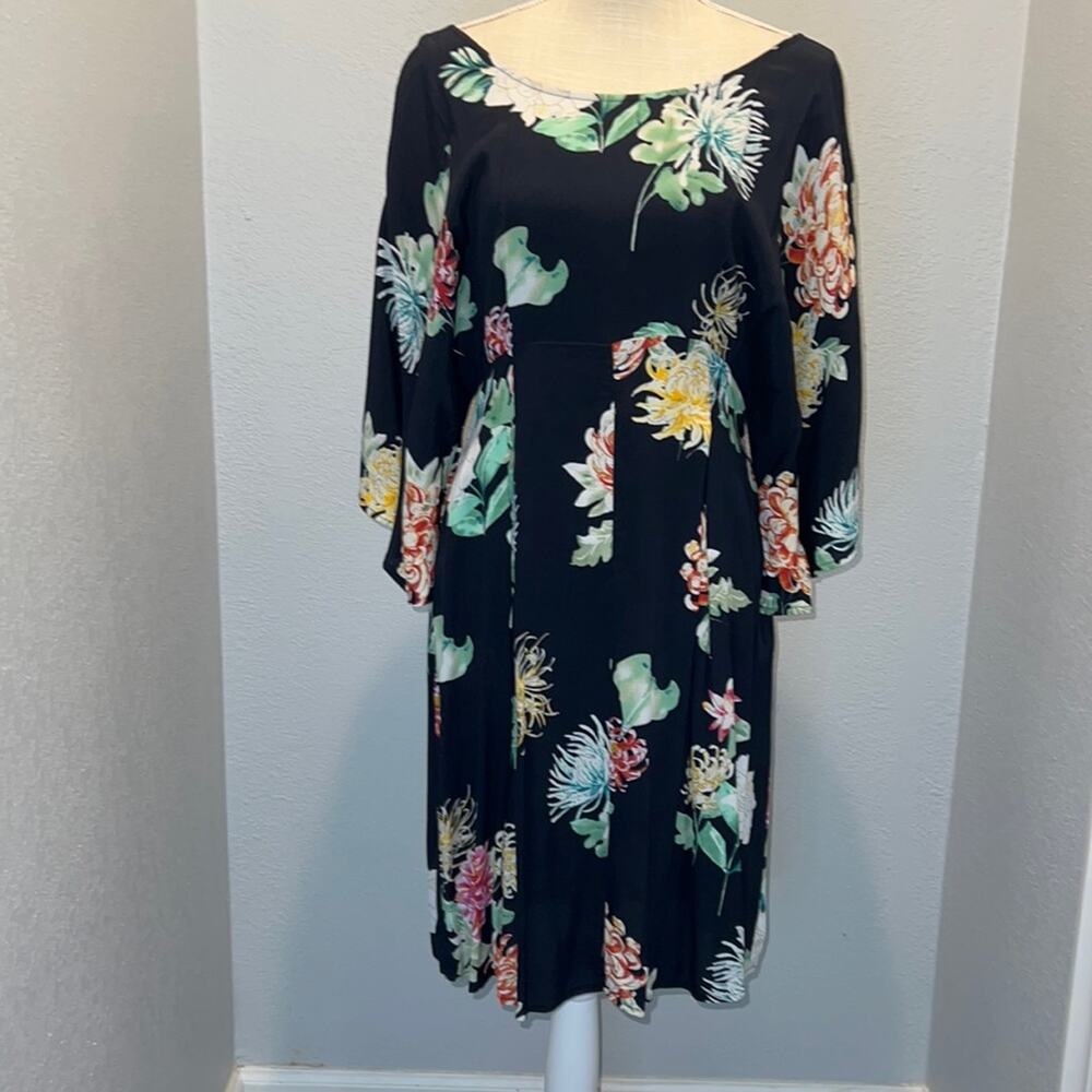 Boho Floral Navy Blue Dress Size M